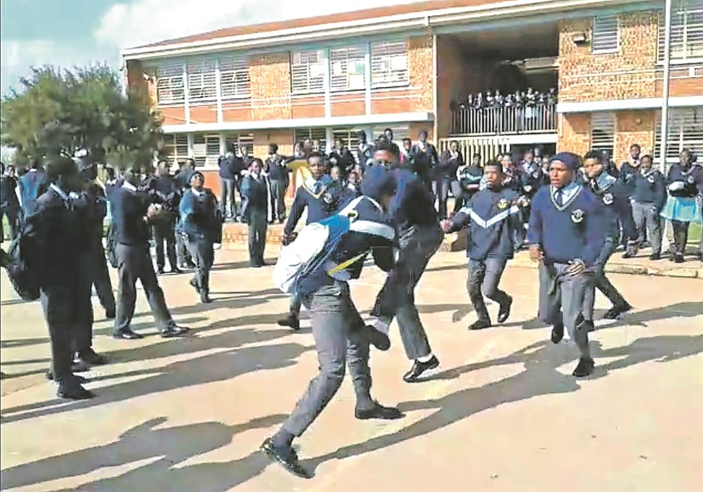 Pupils attacked each other with knives and scissors at Springs Secondary School in Ekurhuleni on Friday.    