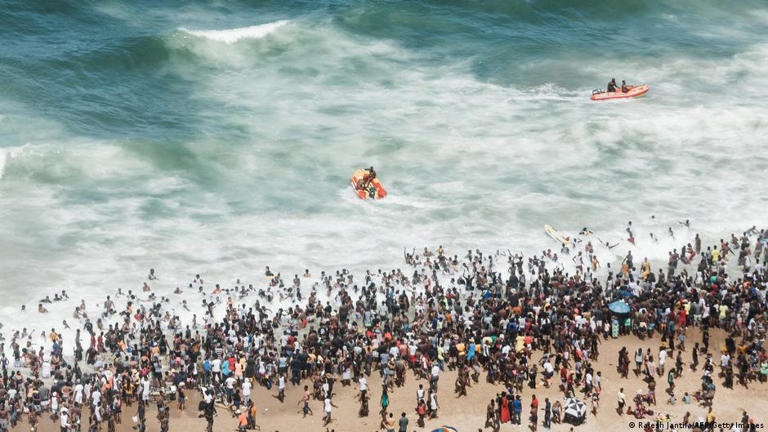 FUN turned into tragedy at a Durban beach. Pic Twitter 
