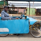 This Germiston man built a car with four bicycle tyres and a lawnmower engine 