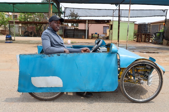 Despite having no matric or technical qualification, Liberty Ndlovu built a fully functioning car. (PHOTO: Papi Morake) 