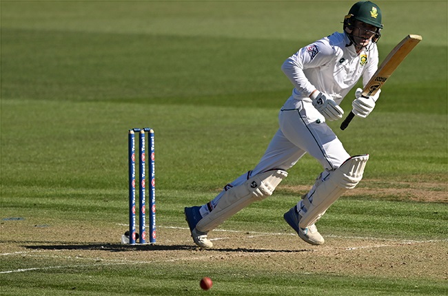 Ruan de Swardt's 55* held SA's innings together on the first day of the second Test against New Zealand in Hamilton. (Image: Hannah Peters/Getty Images)