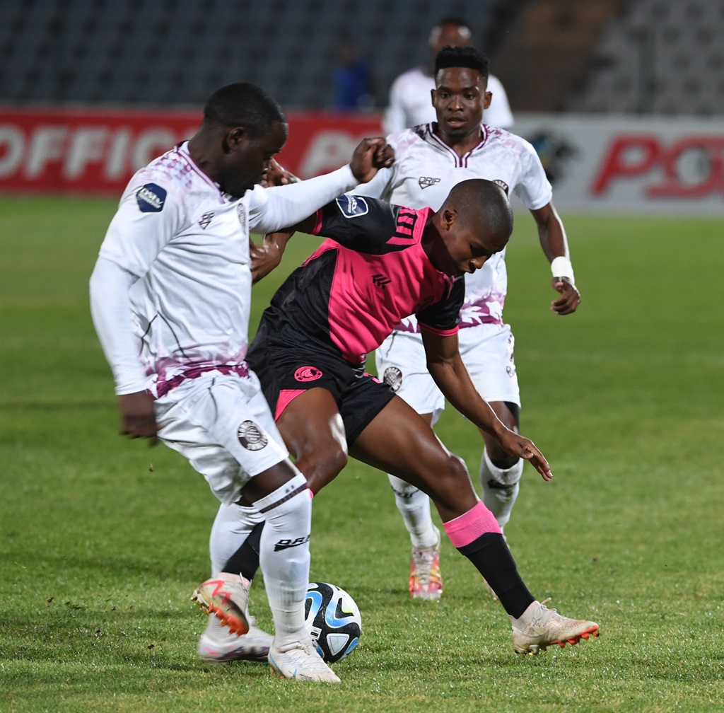 JOHANNESBURG, SOUTH AFRICA - AUGUST 30: Chumani Butsaka of Spurs during the DStv Premiership match between Moroka Swallows and Cape Town Spurs at Dobsonville Stadium on August 30, 2023 in Johannesburg, South Africa. (Photo by Lee Warren/Gallo Images)