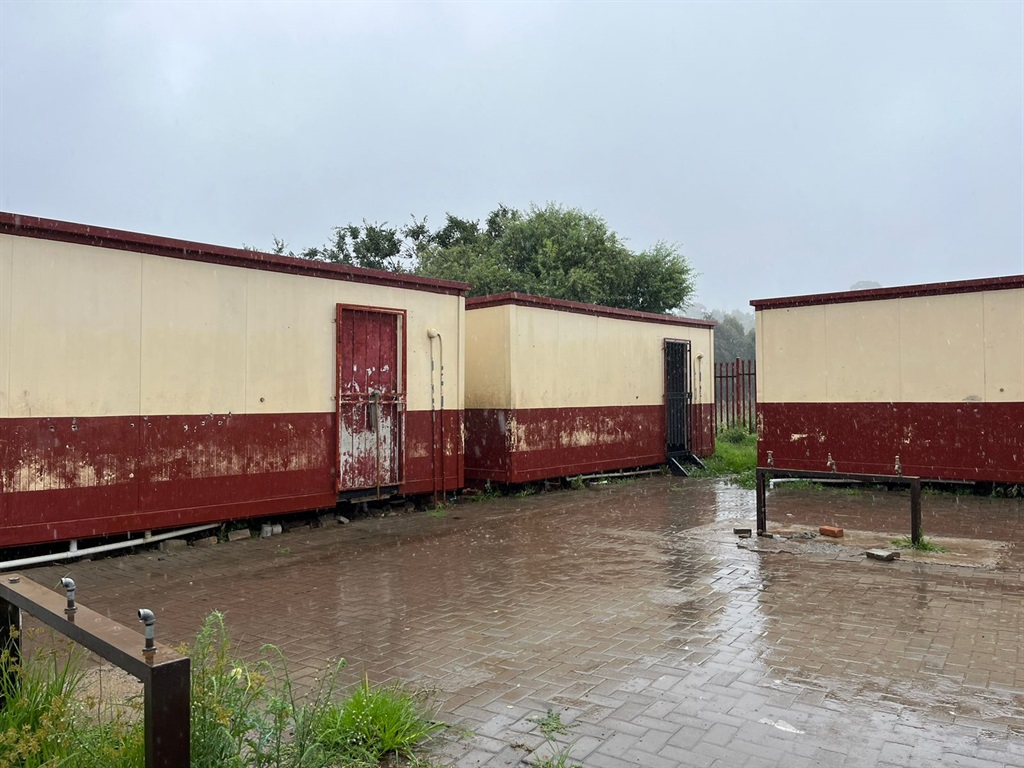 Some of the locked toilets at Durban Deep Primary School which are not working. Photo by Nhlanhla Khomola