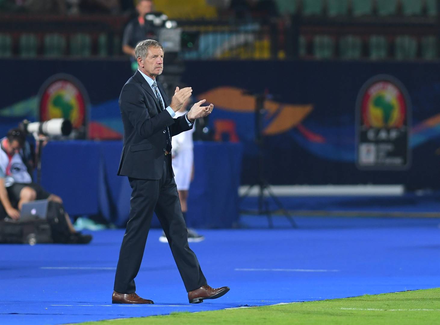 Stuart Baxter during the African Cup of Nations match between South Africa and Namibia at Al-Salam Stadium on Sunday (June 28 2019) in Cairo, Egypt. Picture: Ahmed Hasan/Gallo Images