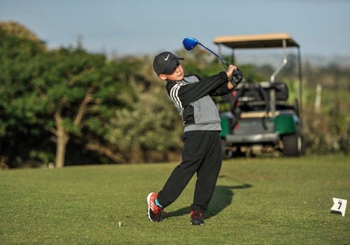Golf prodigy Traigh Pathon from Athlone in action