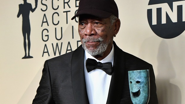 Morgan Freeman poses in the press room during the 24th Annual Screen Actors Guild Awards in Los Angeles earlier this year.