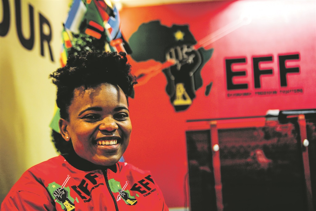 ready to serve Sixolise Gcilishe is the national communications manager at the EFFheadquarters in Braamfontein, JohannesburgPHOTO: Mpumelelo Buthelezi