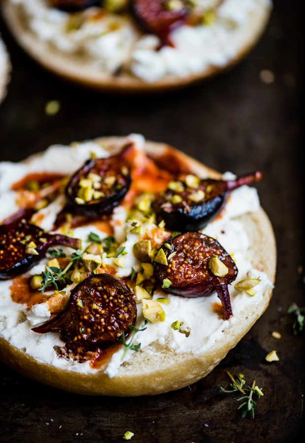 grilled fig and labneh tartines recipe