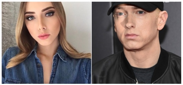 Side by side image of Hailie Scott Mathers and Eminem. (Photo: Hailee Scott Instagram/ Getty Images)