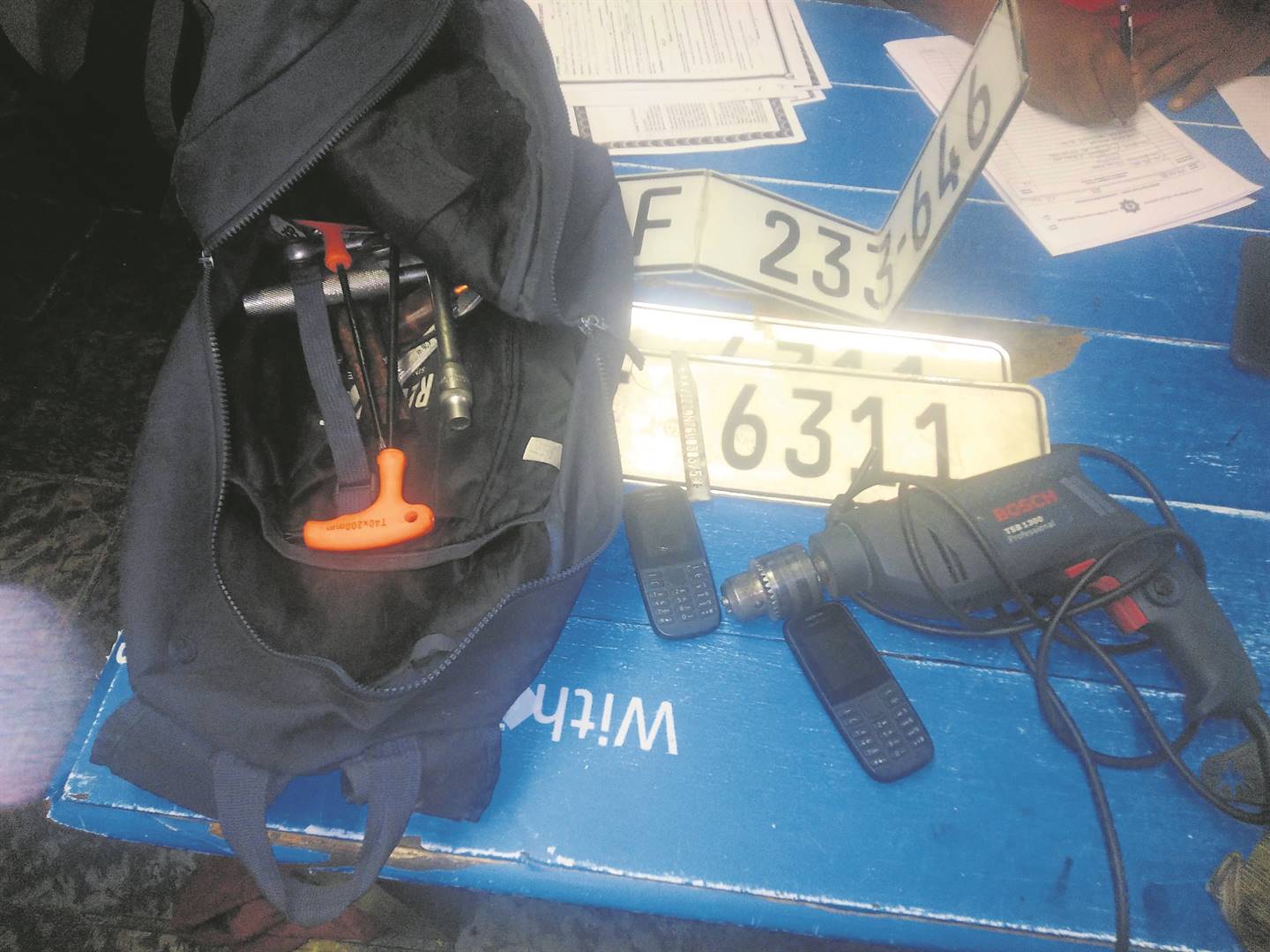 Two carjacking suspects aged 37 and 58 were caught with these items by Harare police in 31 Section Makhaza, on Tuesday 8 March.PHOTO: supplied