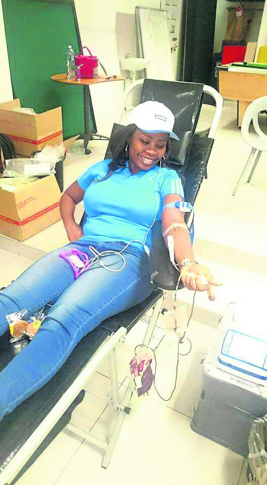 Blood donor Karabo Mzaku saves lives by donating blood often.