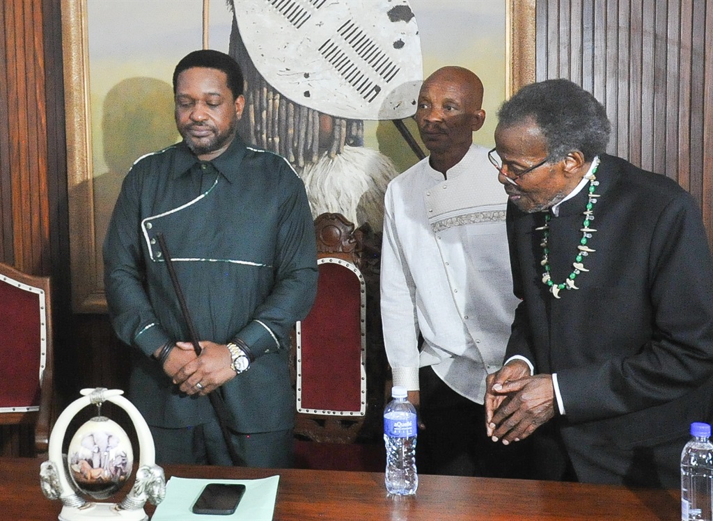 King Misuzulu, Prince Mbongiseni Zulu (middle), and Zulu monarch traditional prime minister Prince Mangosuthu. Photo by Jabulani Langa