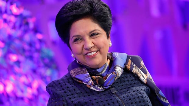 Indra Nooyi  speaks onstage at the Fortune Most Powerful Women Summit