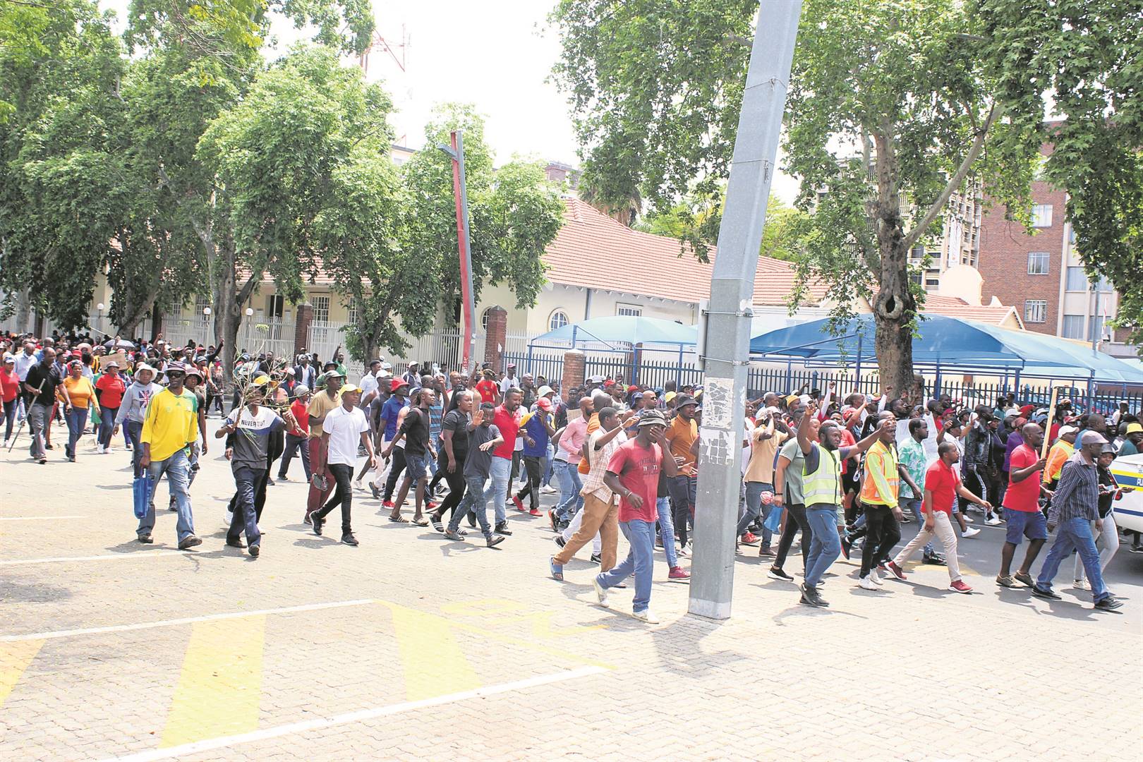 Hundreds of residents took to the streets of Polokwane to demand action from Mayor John Mpe. Photo by Judas Sekwela