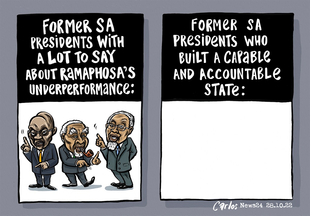 KARTUN OLEH CARLOS |  Keluarkan log dari mata Anda Zuma, Mbeki, dan Motlanthe