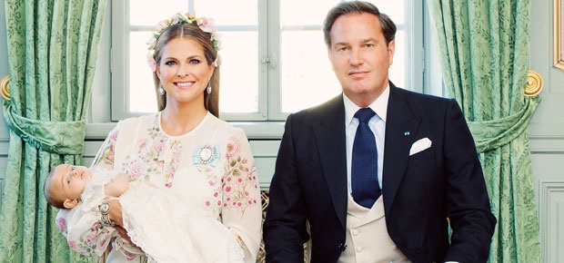 Princess Adrienne with Princess Madeleine and Christopher O'Neill at Drottningholm Slott Palace. (Photo: Erika Gerdemark/The Royal Court, Sweden)