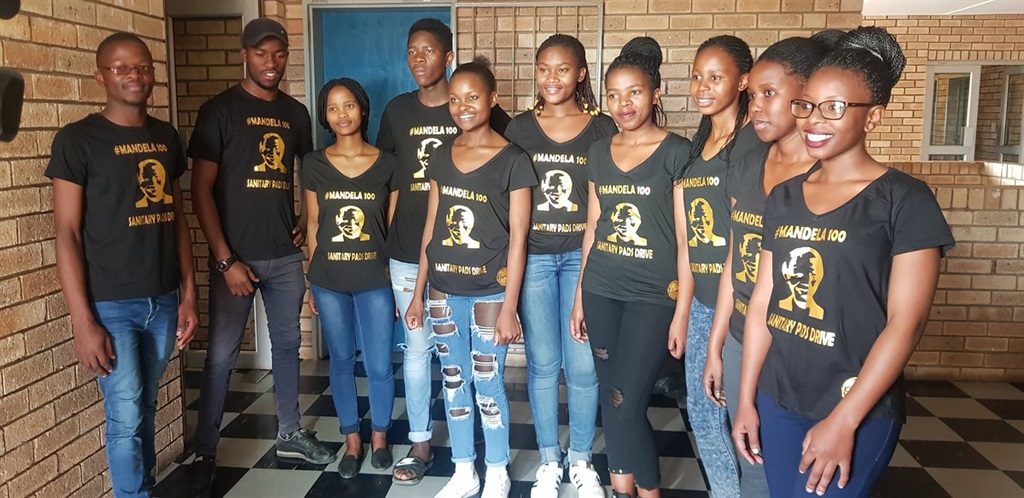 GIVING BACK A GROUP OF WALTER SISULU ACCOUNTNG SCIENCE STUDENTS COLLECT SANITARY TOWELS IN HONOUR OF MANDELA DAYPHOTO: twitter