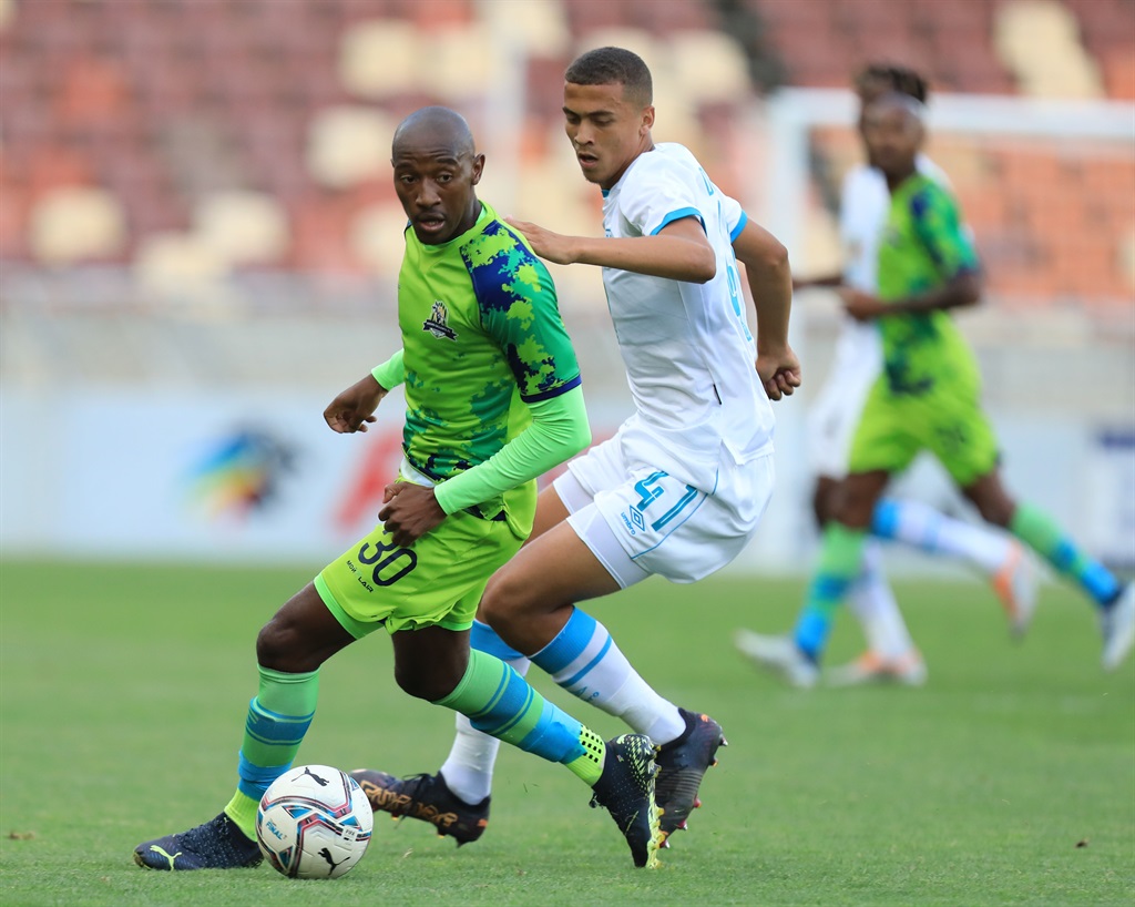 POLOKWANE, SOUTH AFRICA - OCTOBER 29: Sibusiso Khumalo of Marumo Gallants during the DStv Premiership match between Marumo Gallants FC and Cape Town City FC at Peter Mokaba Stadium on October 29, 2022 in Polokwane, South Africa. (Photo by Philip Maeta/Gallo Images)