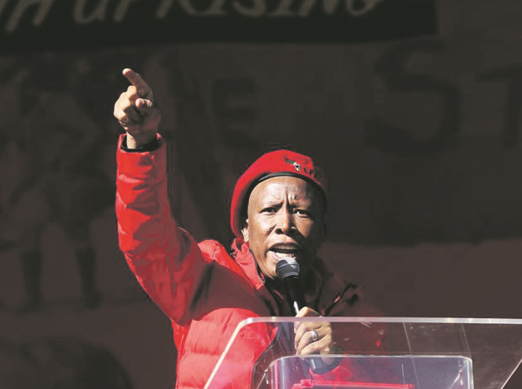 Julius Malema speaks at an EFF youth rally at Matlosana Stadium in Klerksdorp this weekendPHOTO: Denvor de Wee