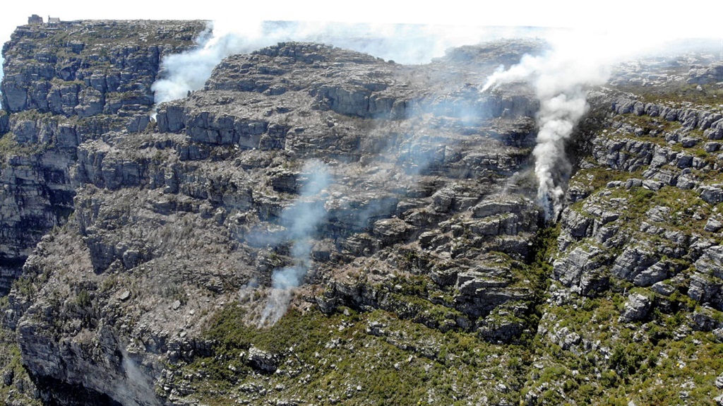 Fire on Table Mountain has been contained. Photo supplied by NCC Wildfires.