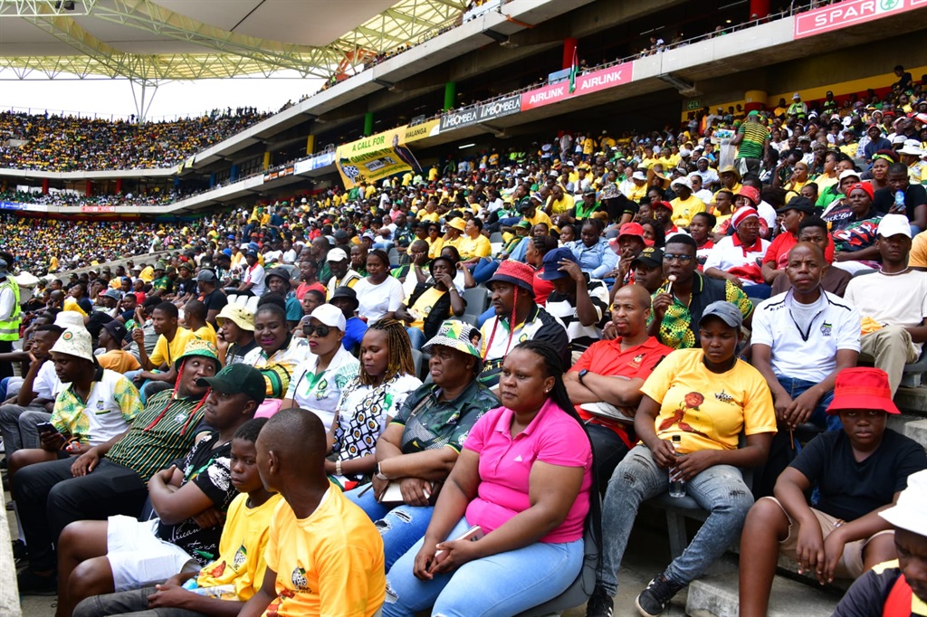 ANC members at the party's 112 celebration at Mbombela Stadium on Saturday, 13 January. 