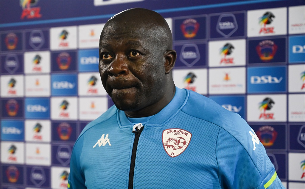 Tembo Kaitano, head coach of Sekhukhune United during the DStv Premiership 2022/23 match between Chippa United and Sekhukhune United held at Chatsworth Stadium in Durban on 18 October 2022 Â© Gerhard Duraan/BackpagePix