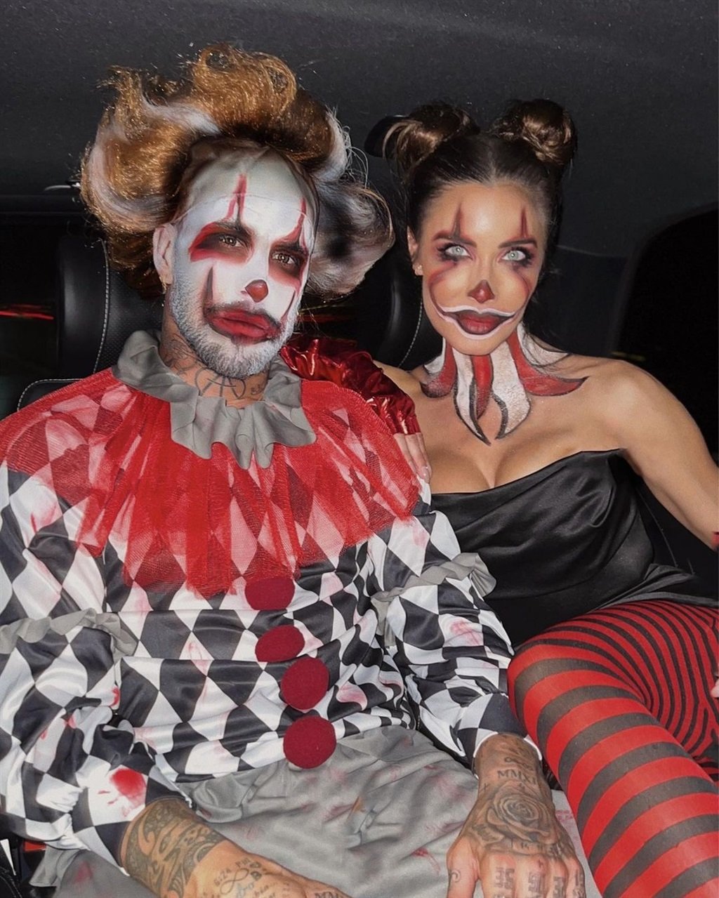 Sergio Ramos and his wife Pilar Rubio in scary clo