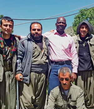 Solly Mapaila (above, centre) with Kurdish veterans