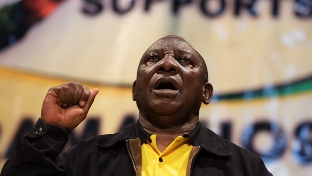 President Cyril  Ramaphosa at the ANC's elective conference at Nasrec in December 2017.