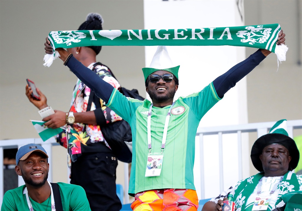 Nigeria fans inside the stadium before the match against Iceland. Picture: Reutues/Toru Hanai