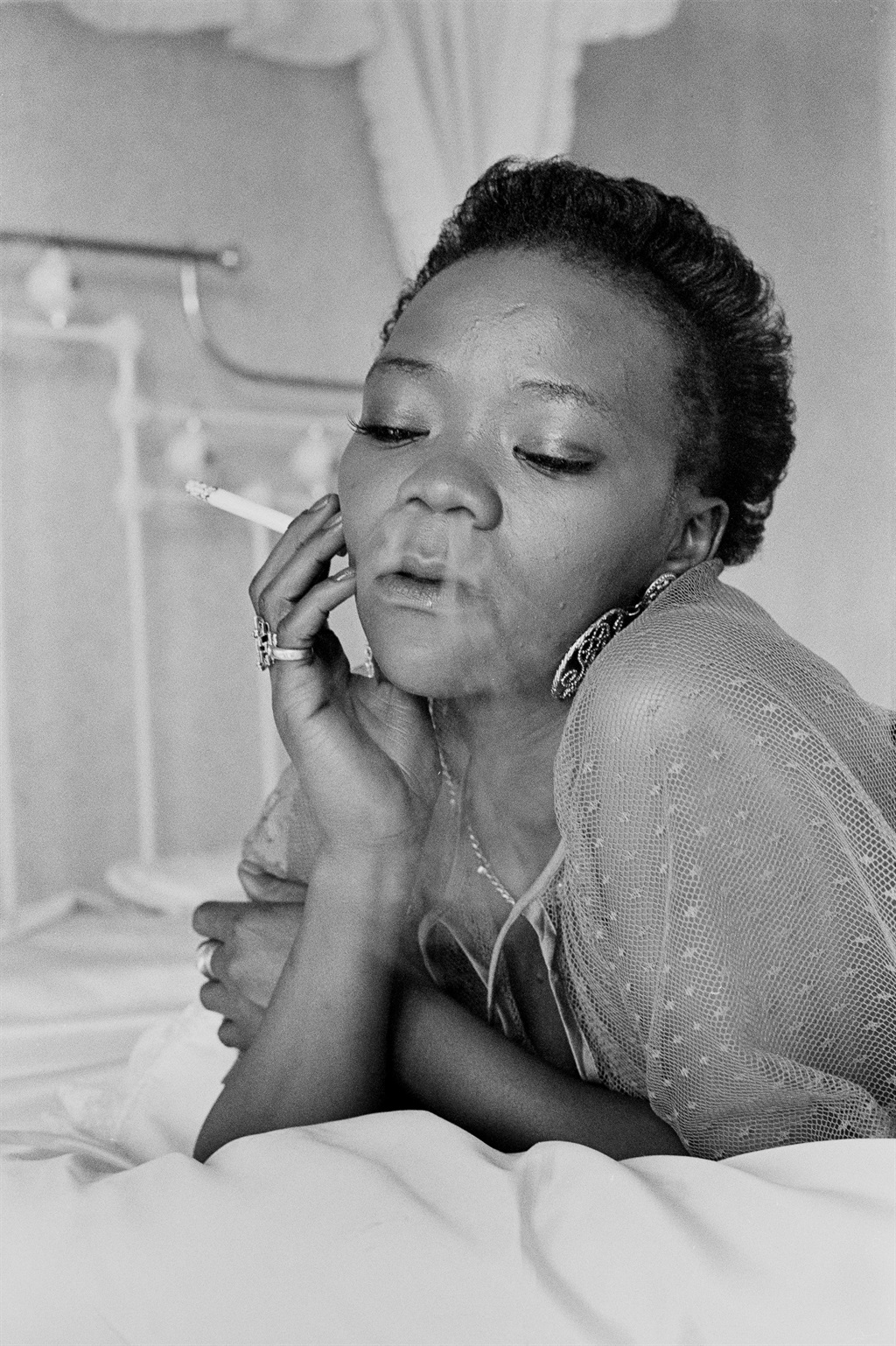 Brenda Fassie photographed for an interview by Cha