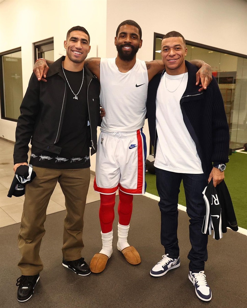 Watch Mbappe, Hakimi Go Into Locker Room to Congratulate Nets on Win