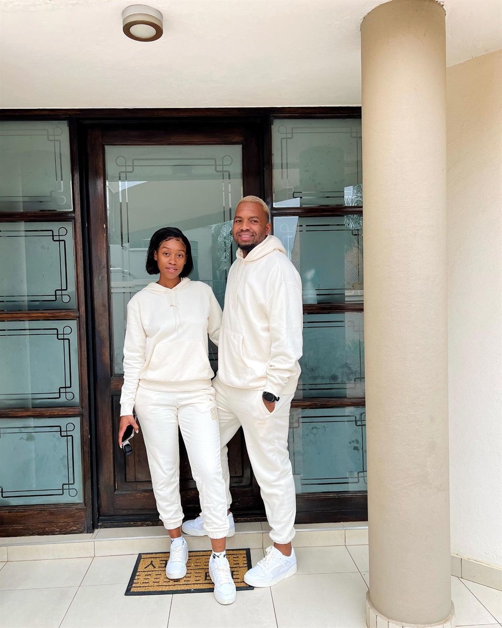 Itumeleng Khune matching outfits with his wife Sphelele.