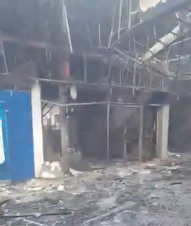 The burnt down Secunda Mall.