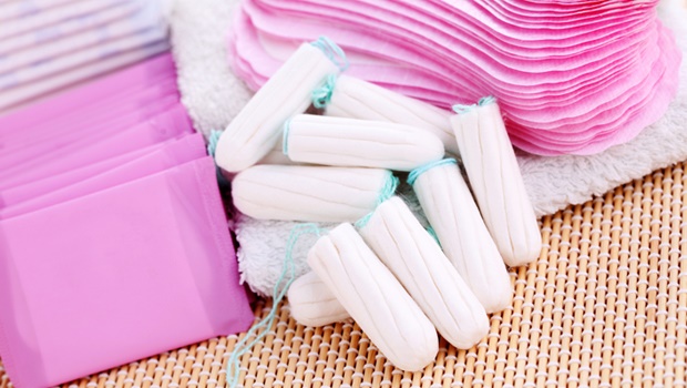 A selection of feminine hygiene products.