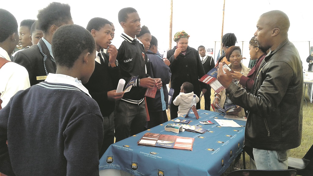 Pupils and unemployed youth visit stalls at a career expo.Photo by Mbulelo Sisulu