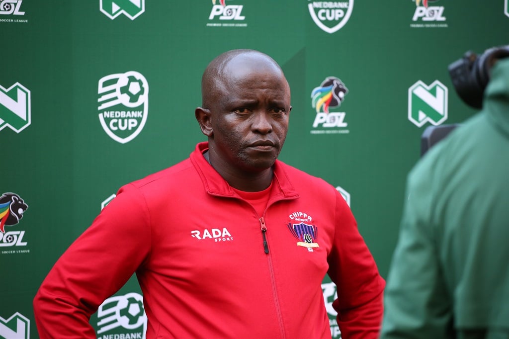 GQEBERHA, SOUTH AFRICA - MAY 04: Chippa United co-coach Kwanele Kopo during the Nedbank Cup semi final match between Chippa United and Orlando Pirates at Nelson Mandela Bay Stadium on May 04, 2024 in Gqeberha, South Africa. (Photo by Richard Huggard/Gallo Images)