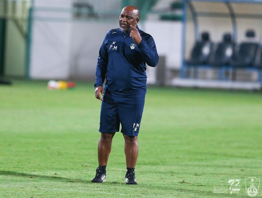 Pitso Mosimane during Al Ahli's training session.