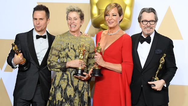 Sam Rockwell, Frances McDormand, Allison Janney, and Gary Oldman at the Oscars 2018