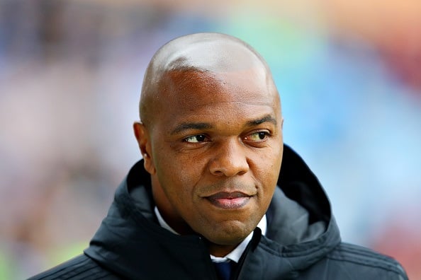 HUDDERSFIELD, ENGLAND - MAY 05: Quinton Fortune looks on before the Premier League match between Huddersfield Town and Manchester United at John Smiths Stadium on May 05, 2019 in Huddersfield, United Kingdom. (Photo by Chris Brunskill/Fantasista/Getty Images)
