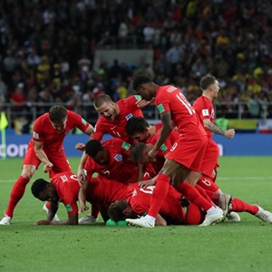 England celebrating after winning the penalty shootout against Colombia (Getty Images)