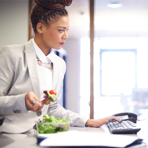 Eating healthily at the office is simple if you follow these seven tips according to two dietitians.