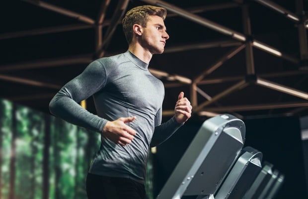 male athlete on treadmill