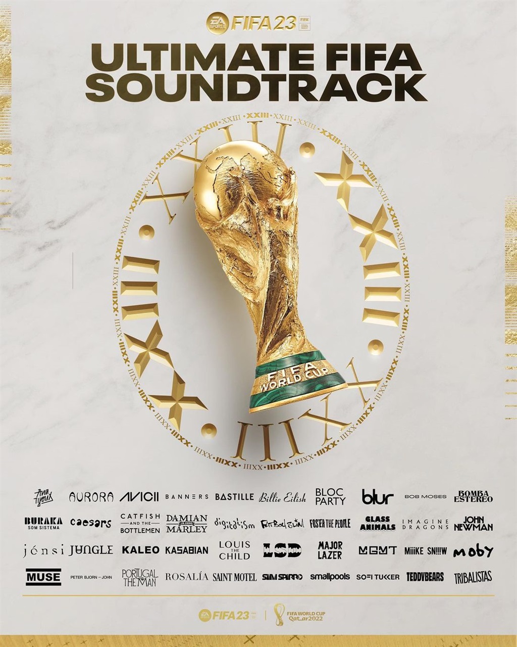 The artists on the final 40 songs for the Ultimate FIFA Soundtrack.
