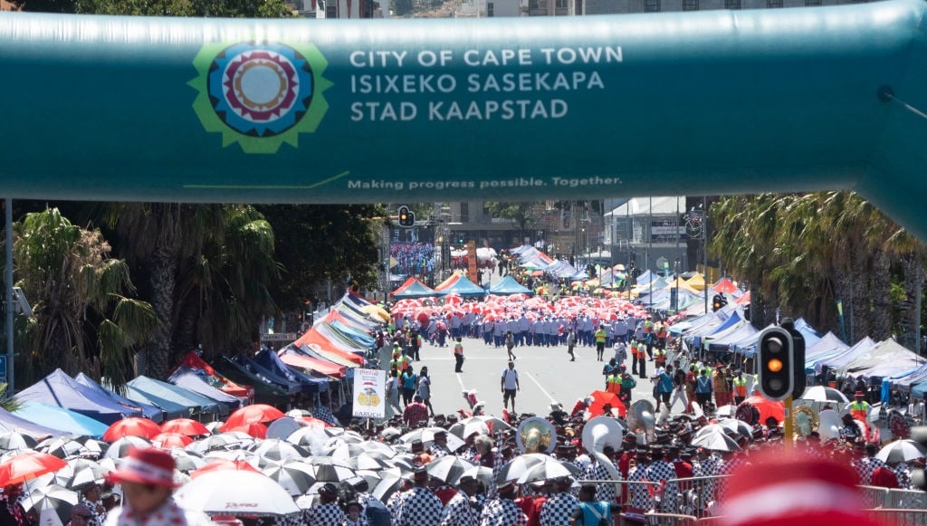 The Cape Town Street Parade sees thousands of minstrels from all areas across Cape Town performing in the streets of the city centre.