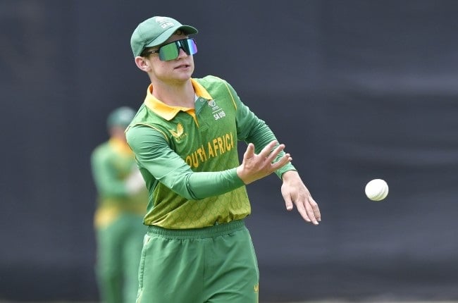 David Teeger of South Africa during the men's U19 Tri-Series match against Afghanistan at Old Edwardians CC early in January. (Photo by Sydney Seshibedi/Gallo Images).