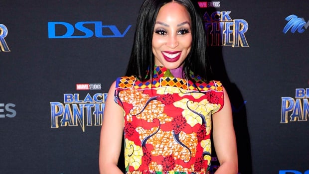 Khanyi Mbau attends the South African premiere of Black Panther earlier this year.