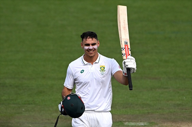 David Bedingham compiled an excellent maiden Test 100, but a late collapse undid his hard work (Image: Hannah Peters/Getty Images)