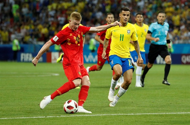 <p>38' Belgium look like scoring every time they attack. </p><p>The Brazilians clearly didn't expect De Bruyne to be this devastating in an advanced role.<br /></p>