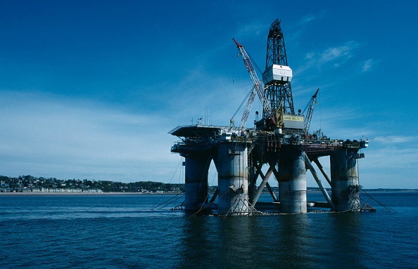 Industry, Oil, Semi Submersible Oil Rig. (Photo by